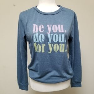 Amelia James Be You Sweatshirt Blue Size Small